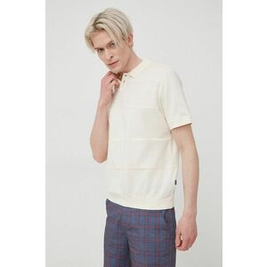 Bavlnené polo tričko Brixton béžová farba, jednofarebné vyobraziť