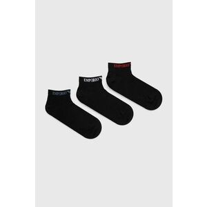Ponožky Emporio Armani Underwear (3-pak) pánske, čierna farba vyobraziť