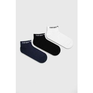Ponožky Emporio Armani Underwear (3-pak) pánske, tmavomodrá farba vyobraziť