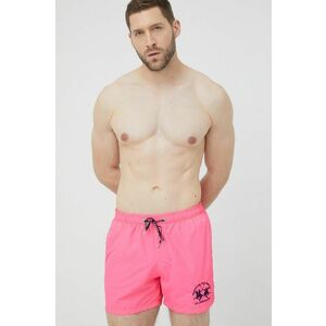 Plavkové šortky La Martina ružová farba vyobraziť