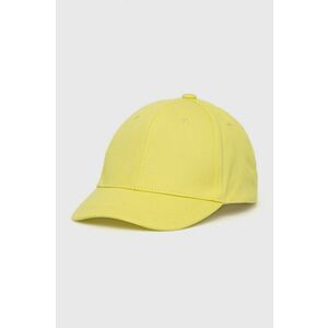 Detská bavlnená čiapka Name it žltá farba, jednofarebná vyobraziť