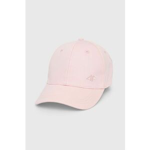 Bavlnená čiapka 4F ružová farba, jednofarebná vyobraziť