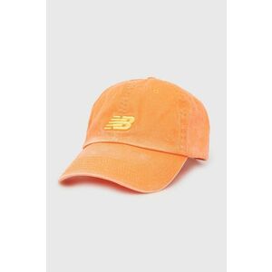 Bavlnená čiapka New Balance LAH91014VIB oranžová farba, s nášivkou vyobraziť