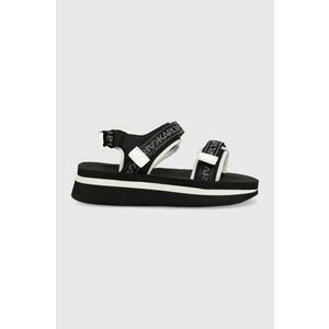 Sandále Karl Lagerfeld Velocita Wedge Kc dámske, čierna farba, na platforme vyobraziť
