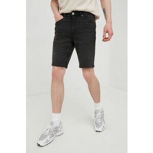Rifľové krátke nohavice Solid pánske, šedá farba, vyobraziť