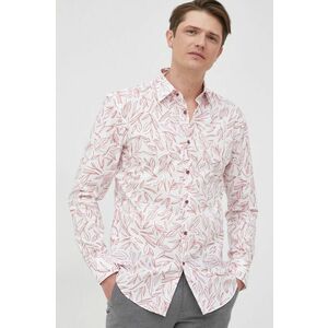 Košeľa BOSS pánska, ružová farba, slim, s klasickým golierom vyobraziť