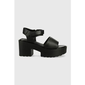 Sandále Sisley dámske, čierna farba, na podpätku vyobraziť