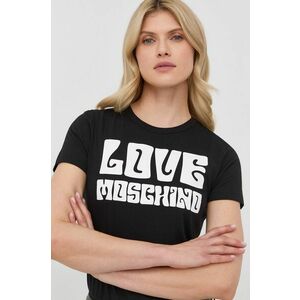 Tričko Love Moschino dámsky, čierna farba vyobraziť