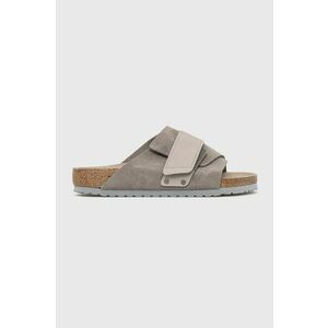 Semišové šľapky Birkenstock Kyoto pánske, šedá farba vyobraziť