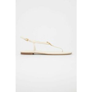 Kožené sandále Tory Burch Capri dámske, béžová farba, vyobraziť