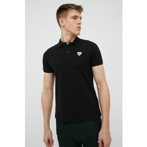 Bavlnené polo tričko Rossignol čierna farba, jednofarebné vyobraziť