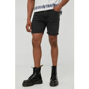 Rifľové krátke nohavice Lee pánske, čierna farba, vyobraziť
