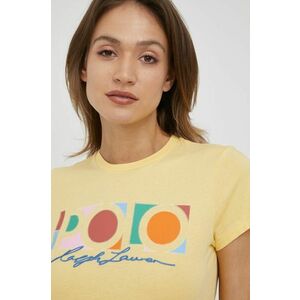 Bavlnené tričko Polo Ralph Lauren žltá farba, vyobraziť