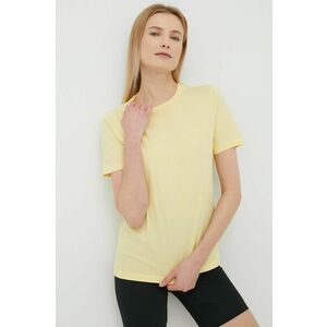Bavlnené tričko Peak Performance žltá farba, vyobraziť