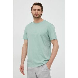 Bavlnené tričko Selected Homme tyrkysová farba, s nášivkou vyobraziť