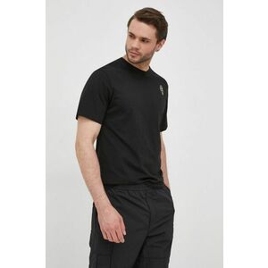 Bavlnené tričko Selected Homme čierna farba, s nášivkou vyobraziť