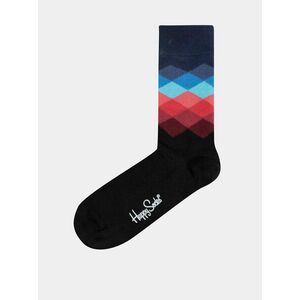Čierne unisex vzorované ponožky Happy Socks Faded Diamond vyobraziť