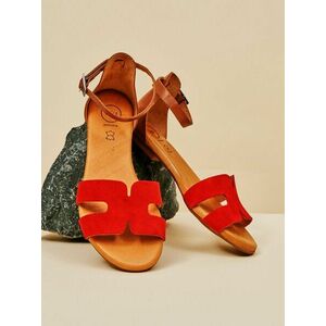 Červené dámske semišové sandále OJJU vyobraziť