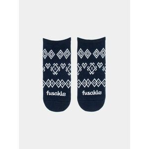 Tmavomodré vzorované nízke ponožky Fusakle Modrotisk vyobraziť