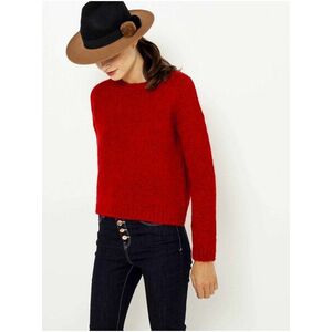 Červený sveter s prímesou vlny CAMAIEU vyobraziť
