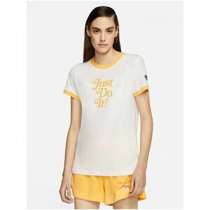 Tričká s krátkym rukávom pre ženy Nike - žltá, biela vyobraziť