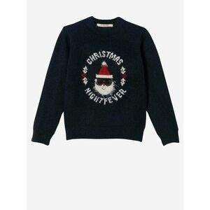 Čierny dievčenský sveter s vianočným motívom CAMAIEU vyobraziť