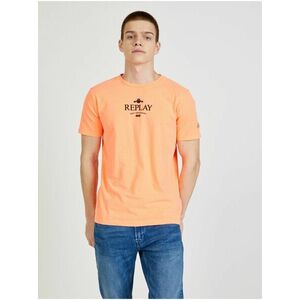 Tričká s krátkym rukávom pre mužov Replay - oranžová vyobraziť
