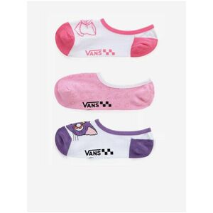 Sada troch dámskych vzorovaných členkových ponožiek vo fialovej, ružovej a bielej farbe VANS Canoodles vyobraziť