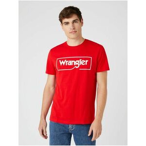Červené pánske tričko s potlačou Wrangler vyobraziť