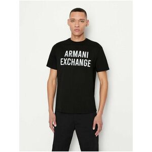 Tričká s krátkym rukávom pre mužov Armani Exchange - čierna vyobraziť