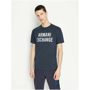 Tričká s krátkym rukávom pre mužov Armani Exchange - tmavomodrá vyobraziť