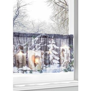 LED vitrážková záclona so zimnou potlačou vyobraziť