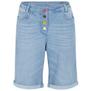 Komfortné strečové džínsové bermudy s vyšívkou a pohodlným pásom vyobraziť