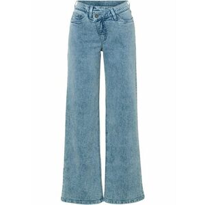 Široké džínsy so šikmým lemom z bio bavlny. vyobraziť