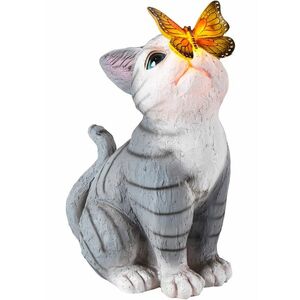 Solárna dekoračná lampa mačka s motýľom vyobraziť