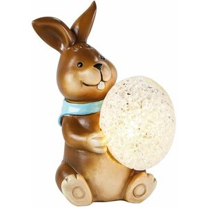 LED dekoratívna figúrka zajac s veľkonočným vajcom vyobraziť