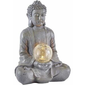 Solárna dekoratívna lampa Buddha so svetelnou guľou vyobraziť