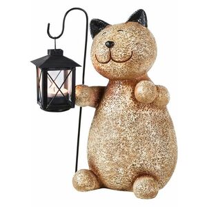 Záhradná dekoratívna figúrka Mačka s lampášom vyobraziť