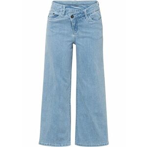 Široké skrátené džínsy so šikmým pásom z bio bavlny vyobraziť