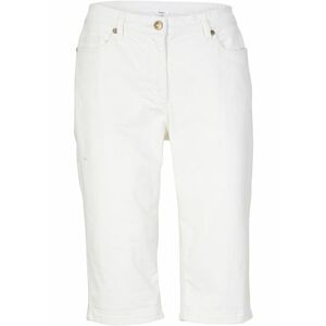 Strečové džínsové bermudy s komfortným pásom vyobraziť