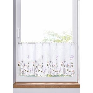 Vitrážková záclona s kvetovanou výšivkou vyobraziť