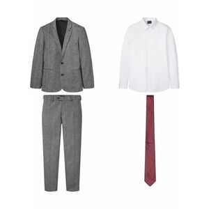 Oblek (4-dielny), sako, nohavice, košeľa, kravata, Slim Fit vyobraziť