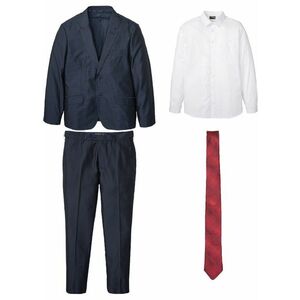 Oblek (4-dielny), sako, nohavice, košeľa, kravata, Slim Fit vyobraziť