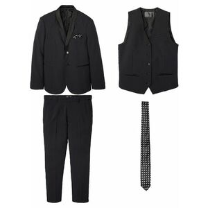 Oblek (4-dielny): sako, nohavice, vesta, kravata vyobraziť