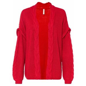 Pletený sveter s prepletanými detailmi vyobraziť