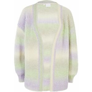 Dlhý pletený sveter s farebným prielivom vyobraziť