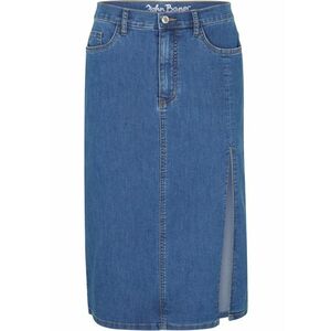 Strečová džínsová sukňa s rozparkom vyobraziť