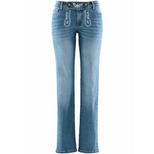 Krojové džínsy, straight, s výšivkou vyobraziť