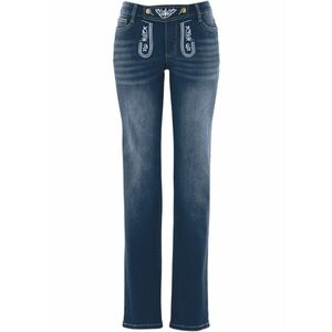 Krojové džínsy, straight, s výšivkou vyobraziť