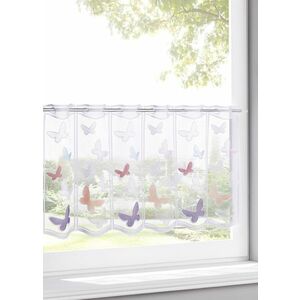 Žakarová vitrážková záclona s motýľmi vyobraziť